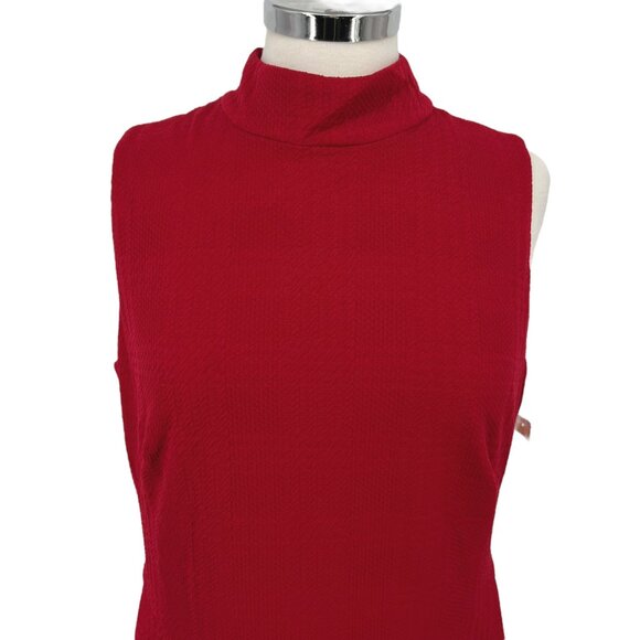 Maggy London A-Line Sleeveless Mock Neck Dress Red Size 14 NWOT - Picture 3 of 11